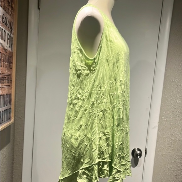 Vine Street Apparel Asymmetrical Green Tunic with Ruffles - Picture 3 of 16
